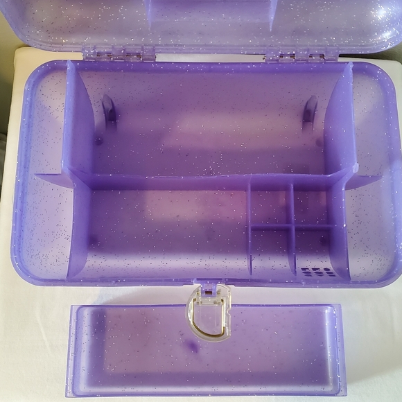 Caboodles Jellies Purple Glitter Case Vintage Jewelry Make Up Organizer Case - Picture 4 of 14